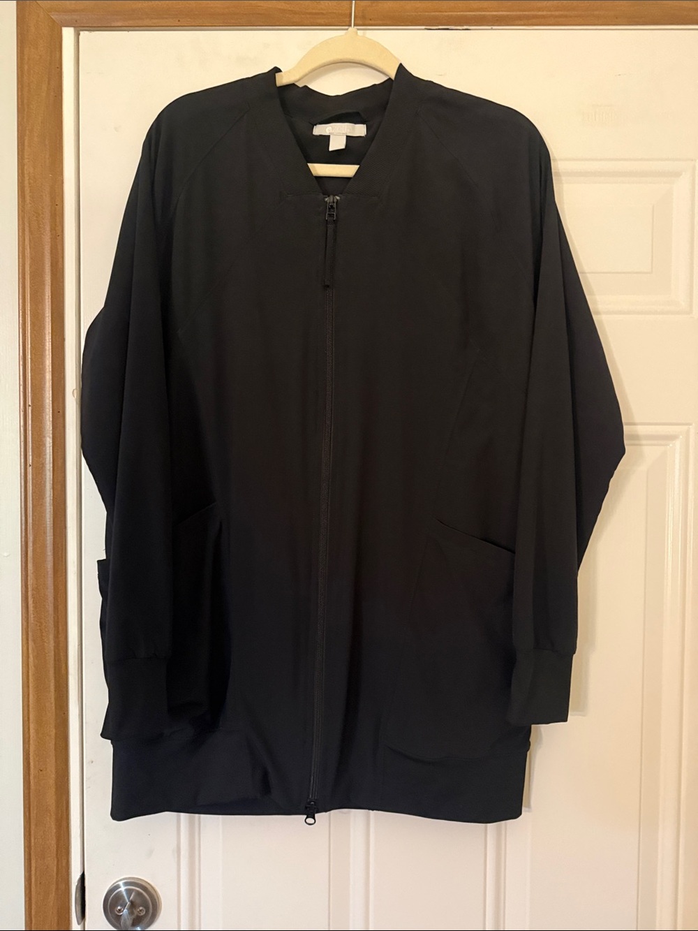 Zella Black Lightweight Zip-Front Bomber Jacket